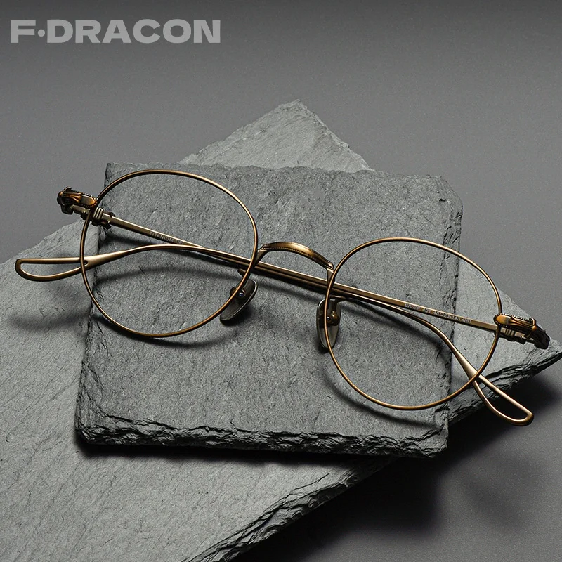 

New 2024 Pure Titanium Round Glasses Frame Retro Anti-blue Light Men's Glasses Frame Optical Prescription Glasses For Women 401