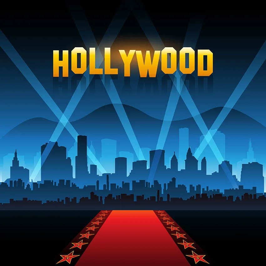 8 X8Ft Film Personalizzato Night Time Red Carpet Show Walk Of Fame Custom Photo Background Sfondo Vinile Senza Cuciture 240Cm X 240Cm