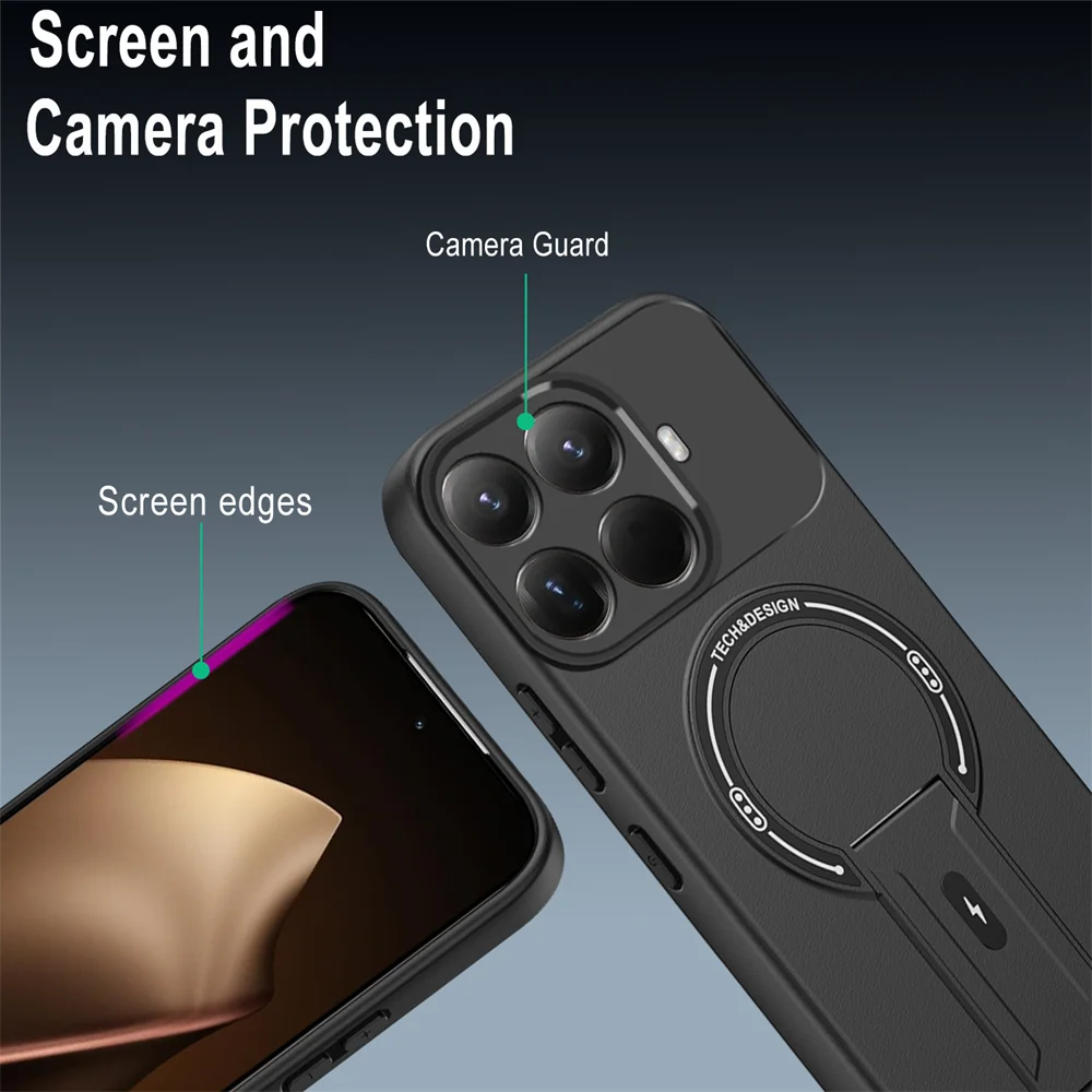 Magnetic Stand Holder Shockproof Matte Armor Phone Case with Bracket Stand