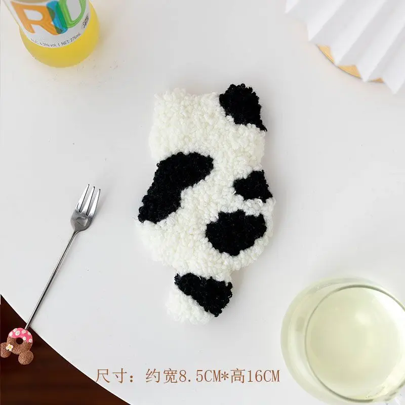 DIY Cute Cat Punch Needle Coaster Kit Tufting Coaster Kit Beginner Magic Needle Embroidery kit with Yarn Rug Hooking Design
