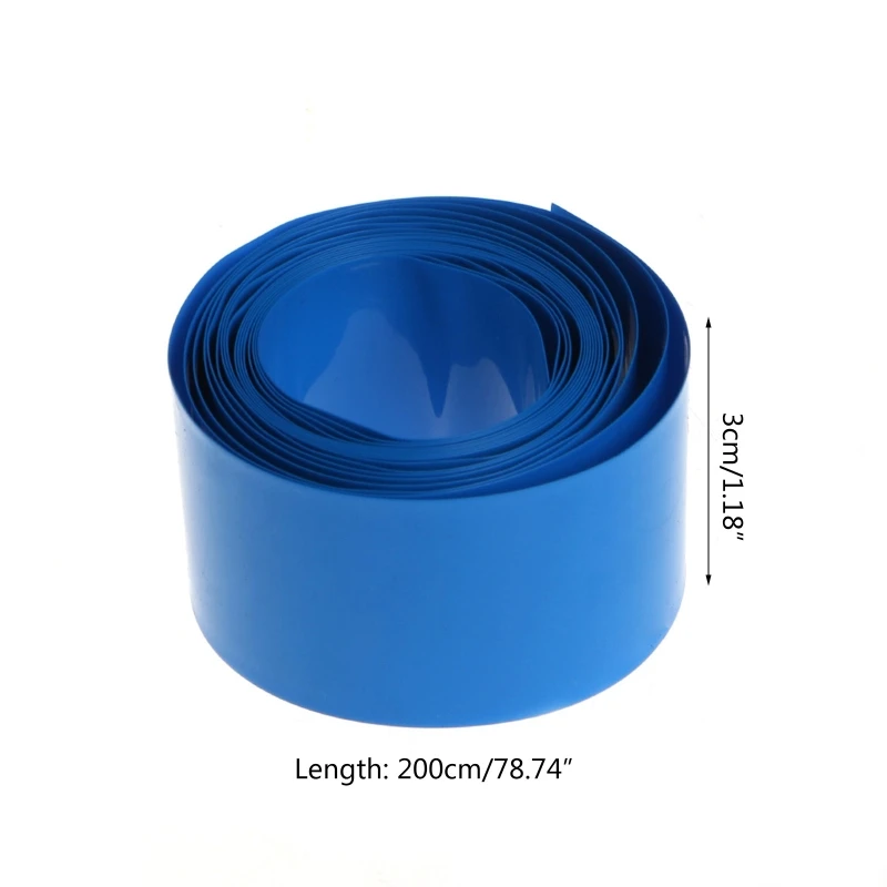 2m PVC Heat Shrink Tubing Tube Wrap For 18650 18500 Battery Flat Round 18.5m 85AD