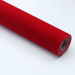 Multi - Colored Self - Adhesive Flocking Velvet Fabric for Jewelry Boxes and Car Decor (Red)