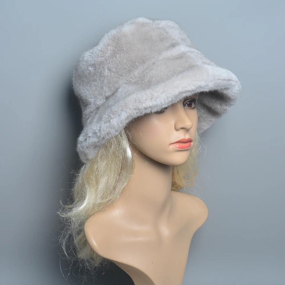 

False Mink Fur Berets Elegant Women's Winter Caps New Design Fashion Artificial Fur Hats Knitted Warm False Mink Fur Beanies Hat