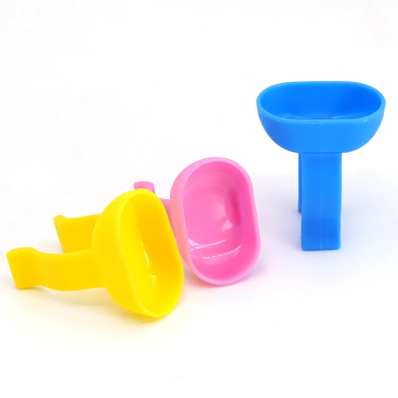 10 stücke Dental Mischen Finger Ring Schüssel Tasse Kunststoff Silikon Halter Zufällige Farbe Dappen Dish Prophy Paste Ringe Handliches Werkzeug – Detail 8