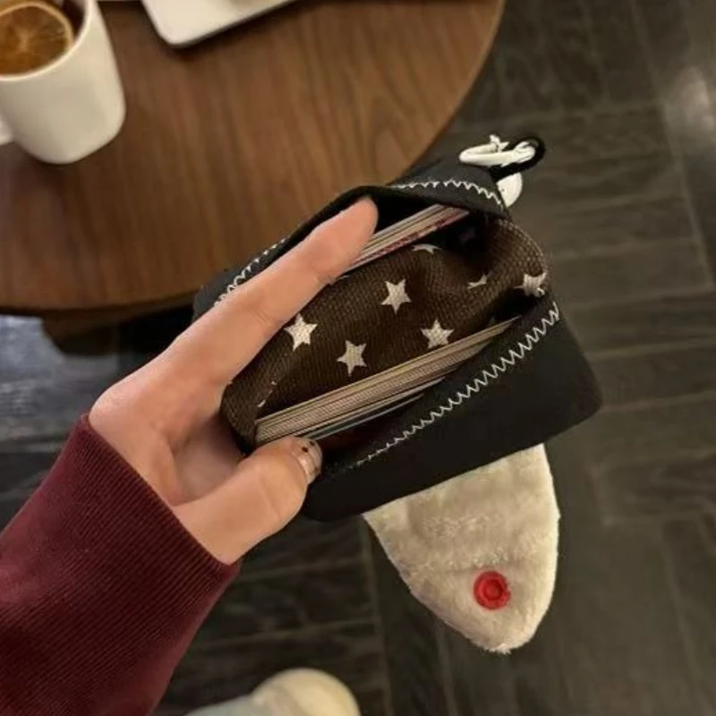 Cute Rice Ball Card Holder Coin Purse Money Card Integrated Canvas Portable Small Bag Storage Bag ID Bag Wallet Purses for Women