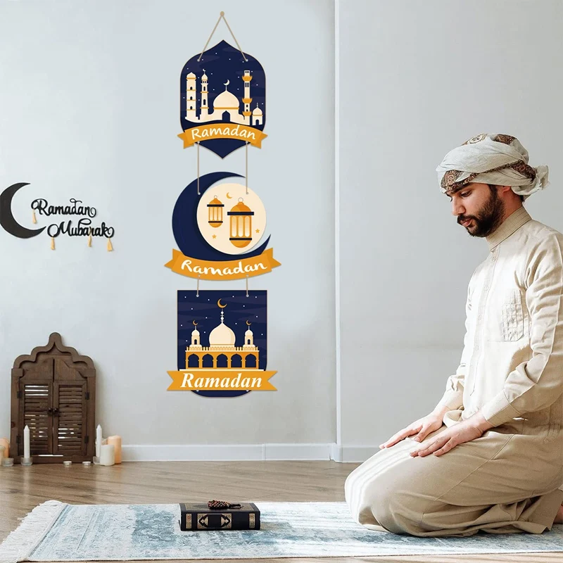 Eid Mubarak-Türaufhängungsflagge, Kareem Ramadan-Dekoration für Zuhause, 2025, Ramadan Mubarak, islamische muslimische Party-Dekoration, Happy Eid Al Adha – Detail 10