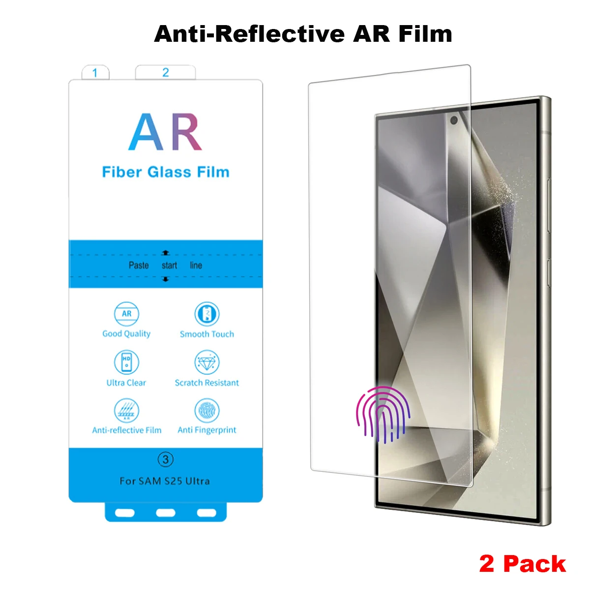 2-Pack HD Anti-Reflective AR Film Enhanced Screen Protector