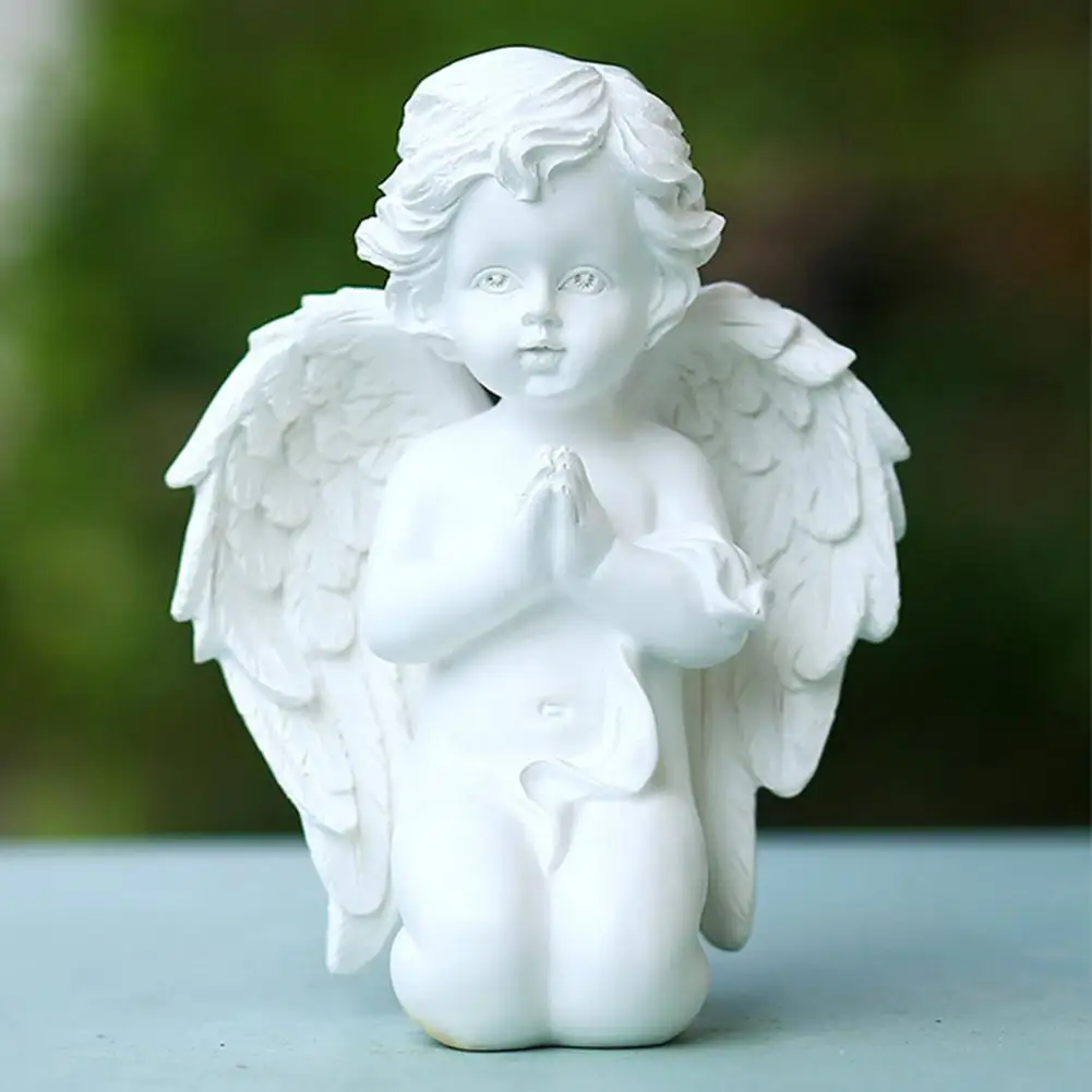 Exquisite Angel Shape Statue Decor Handmade Good Carved Resin Statue