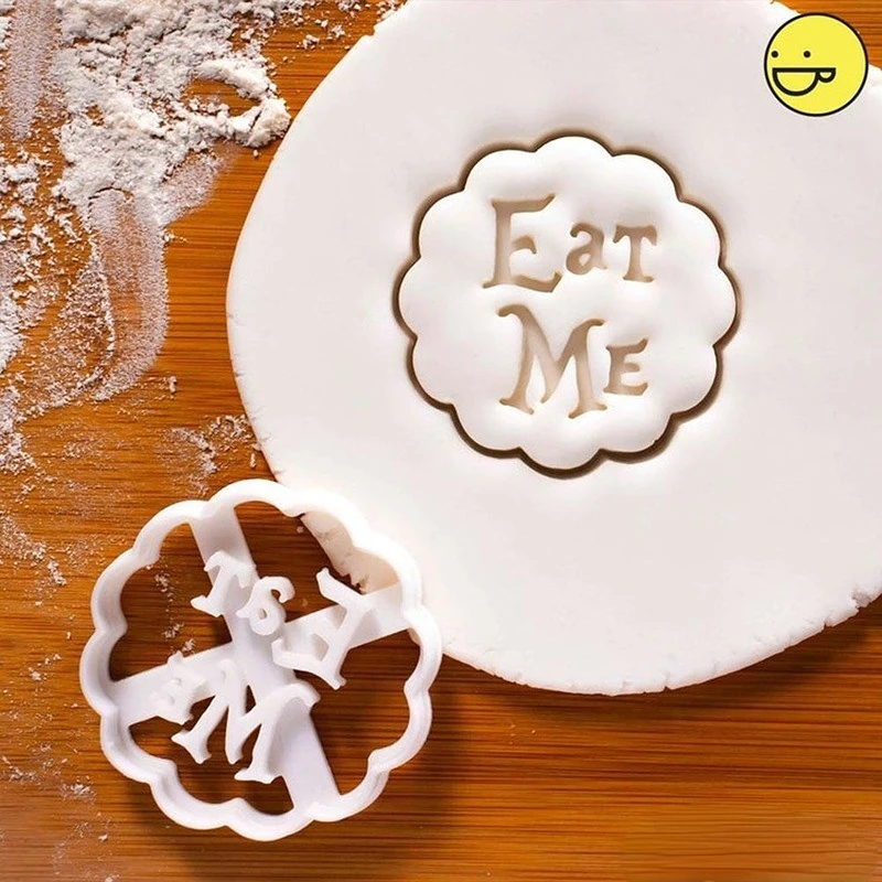 Description Picture 5 of itemEat Me Cake Cutter Alice In Wonderland Crazy Teapot Drink Me Treat Dessert Quotes Mad Clay Cookie Cake Tools
