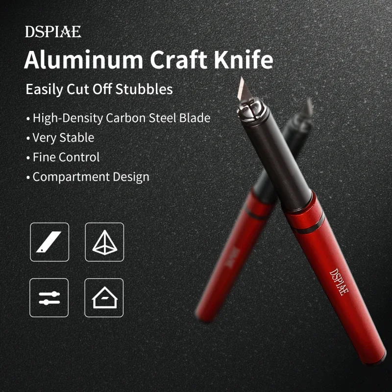 DSPIAE DK1 Craft Knife Model Cutting Tool Metal Handheld Pen Graver with Blades Tool Set for