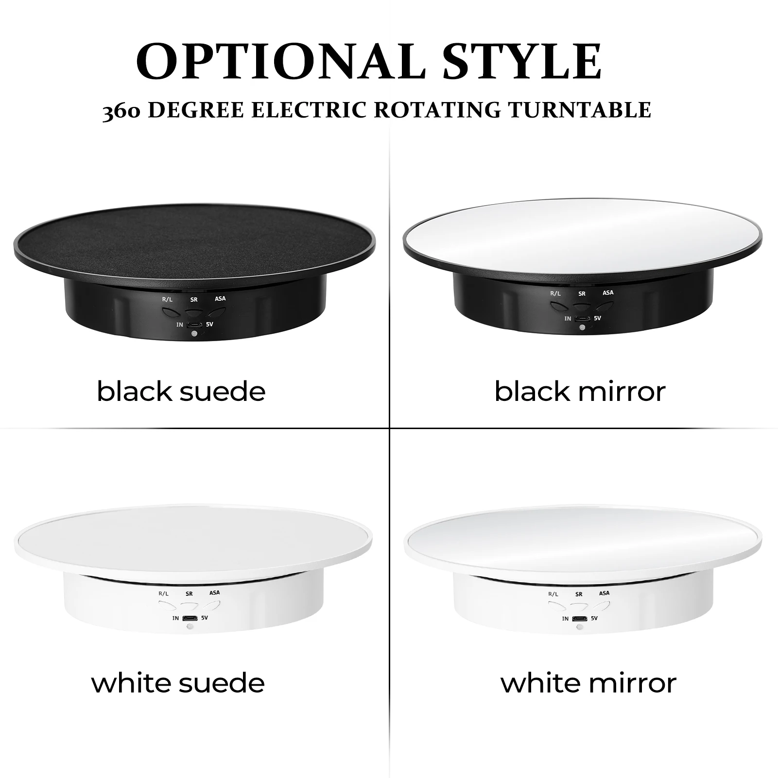 7.9 Mirror Motorized Rotating Display Stand Turntable with Remote &  Battery Ope