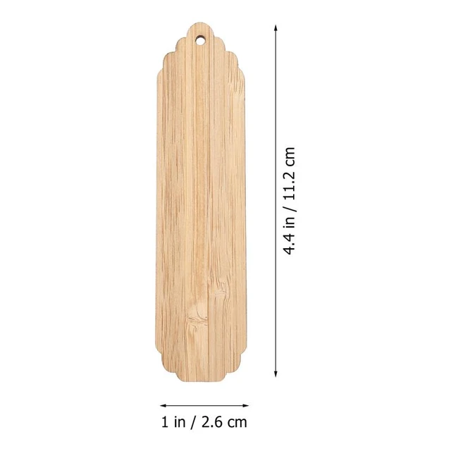 10 Pcs Bamboo Blank Bookmarks Unfinished Wood Tags Creative Wooden Craft  Book Marks for DIY Carved Graffiti Painting