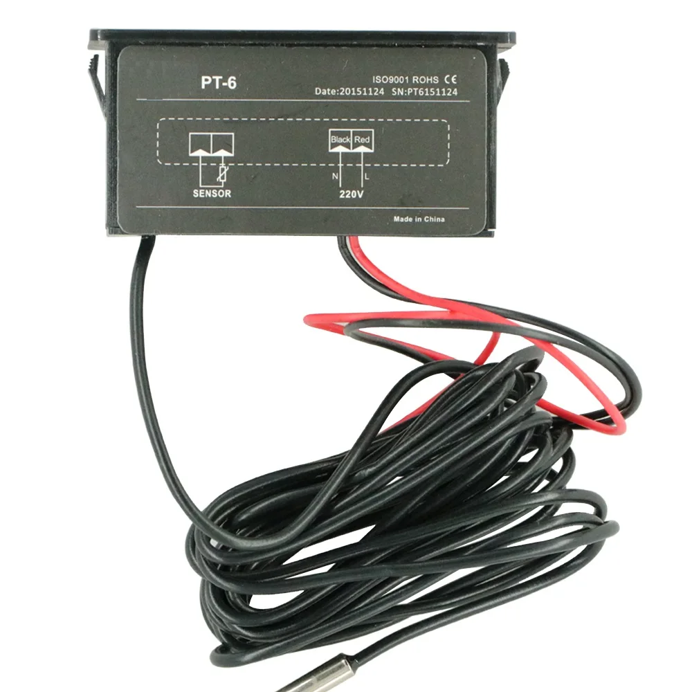 AC 220V Digital Car Thermometer Vehicle Temperature Meter Monitor AC Newest Automotive Thermometer With 2M NTC Senso