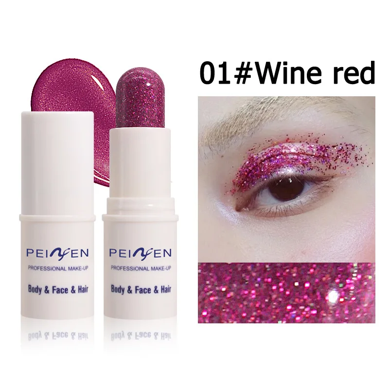 Glitter Eyeshadow Stick Waterproof Korean Makeup Cosmetics Shiny Eyeshadows Glitter Eyeliner Korean Green Blue Eye Shadow Stick 6