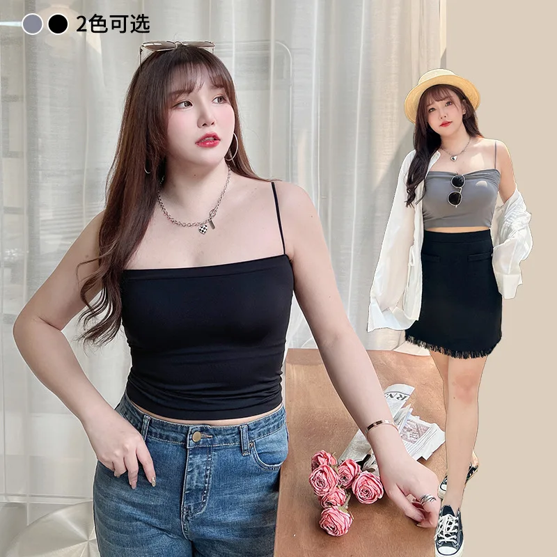 2023 Big Size Women Clothing Women Tank Tops Wrapped Chest Female