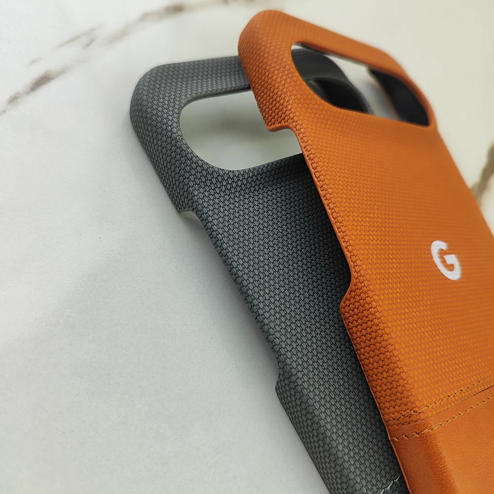Elegant Fabric & Leather Phone Case - Frameless Color Contrast Shockproof Bumper Cover