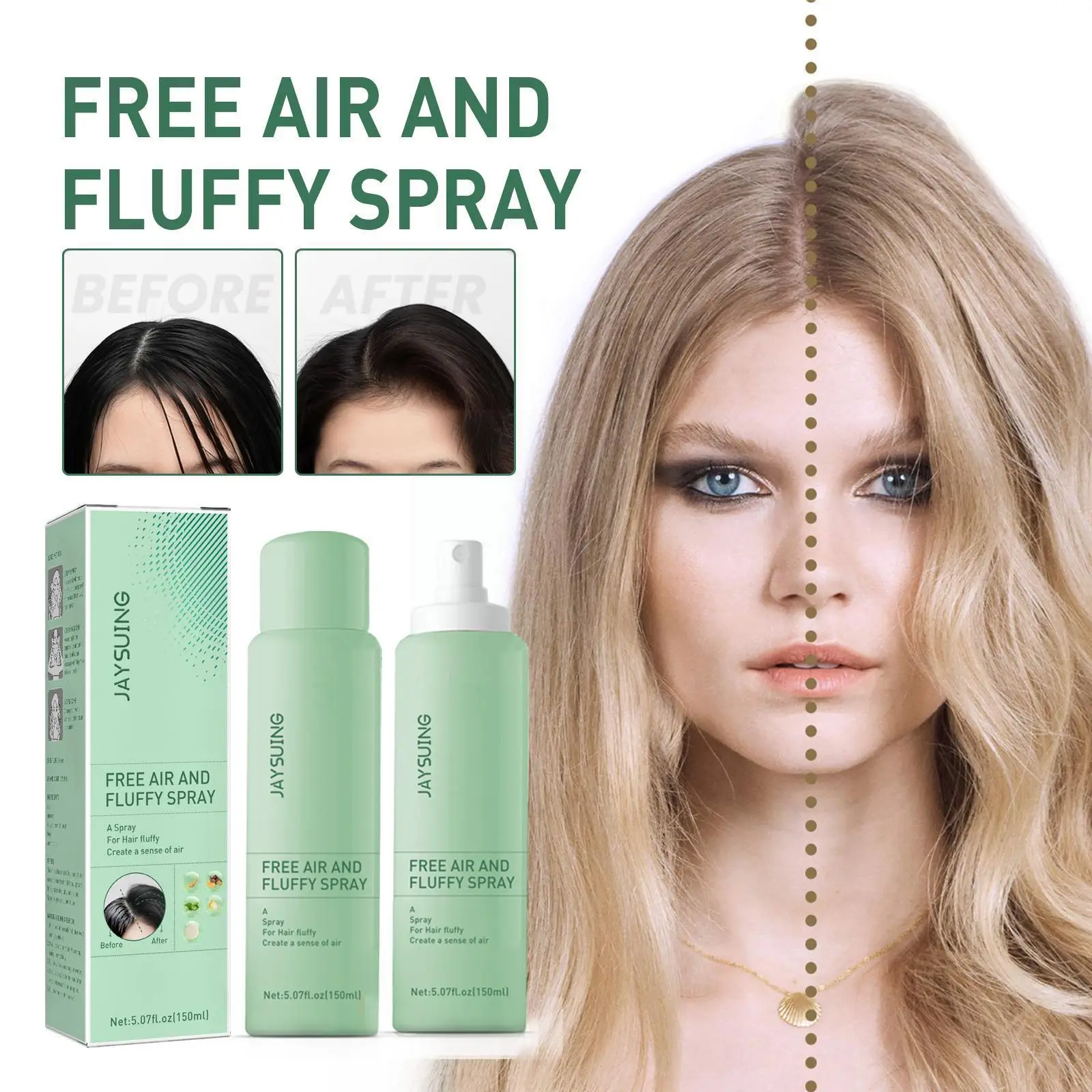 Leave in Dry Hair Spray Fluffy Hair Oil Control Wash free Remove Hair Spray Air feeling Fluffy