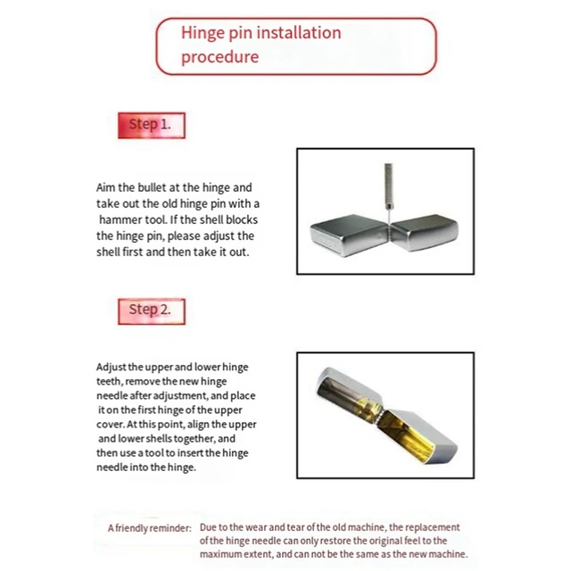 Zippo Reparatur Set – 9 Scharnierstifte + 1 Schlagstift – Für DIY Feuerzeug-Reparatur