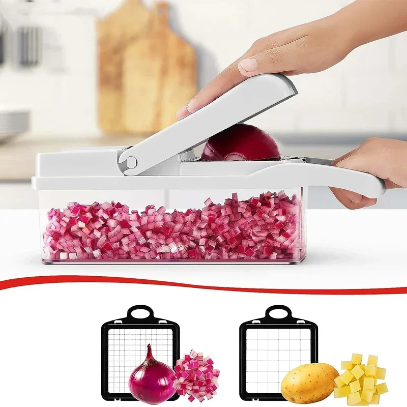 Vegetable Chopper 15in1 Veggie Chopp with Container Onion Choppers Cutter Food Chopper Vegetable Slicer Dicer Cutter