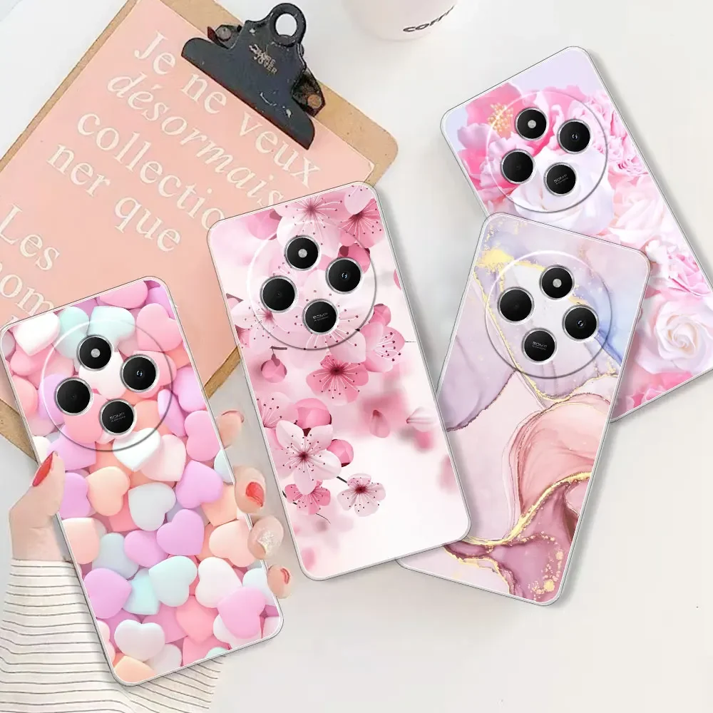 Clear Shockproof Soft Silicone TPU Phone Case with Stylish Print Design