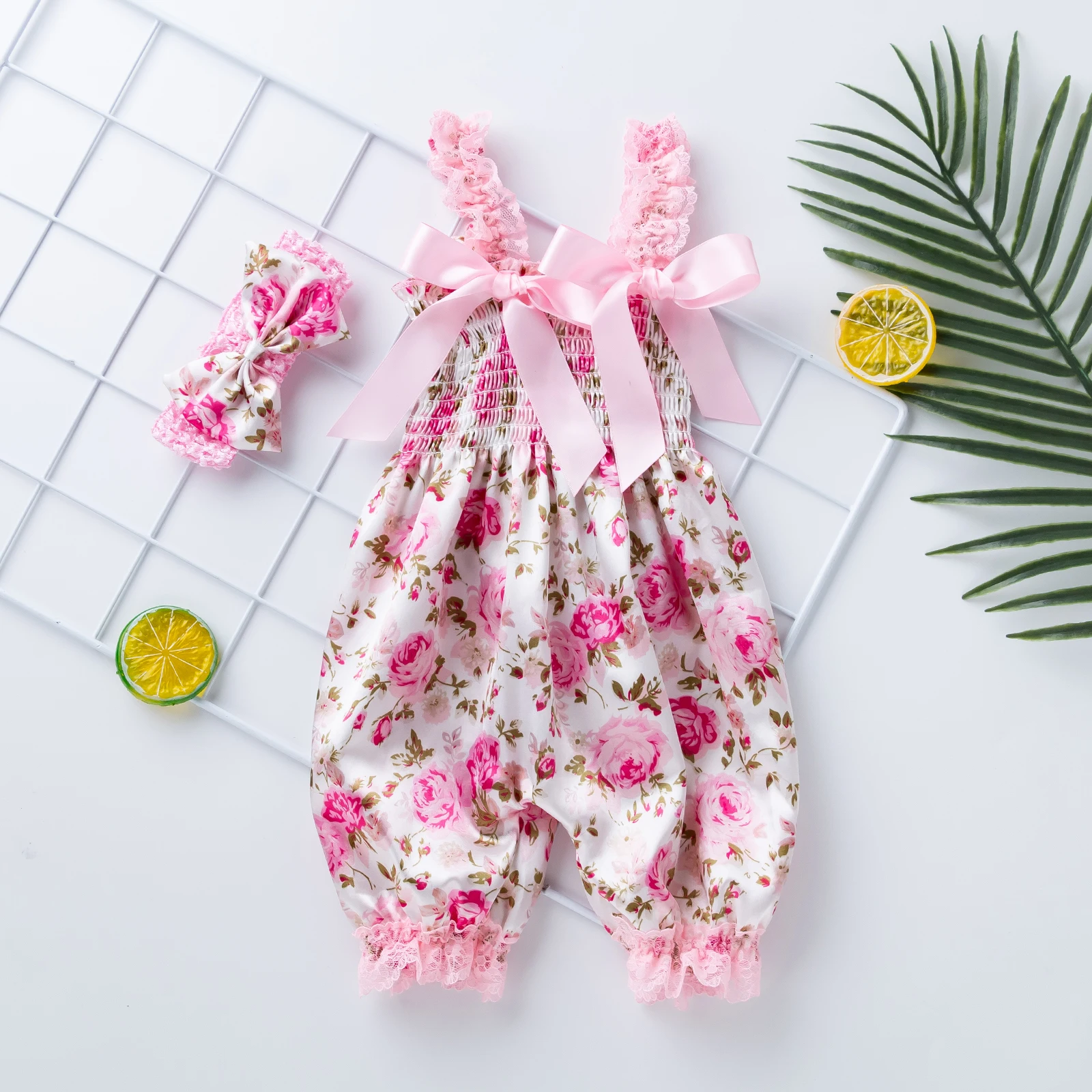 Babany bebe Newborn Baby Lace Bloomer Polyester Romper Girls Clothes Summer Backless Jumpsuit Photography Costume Newborn Knitting Romper Hooded  Baby Rompers