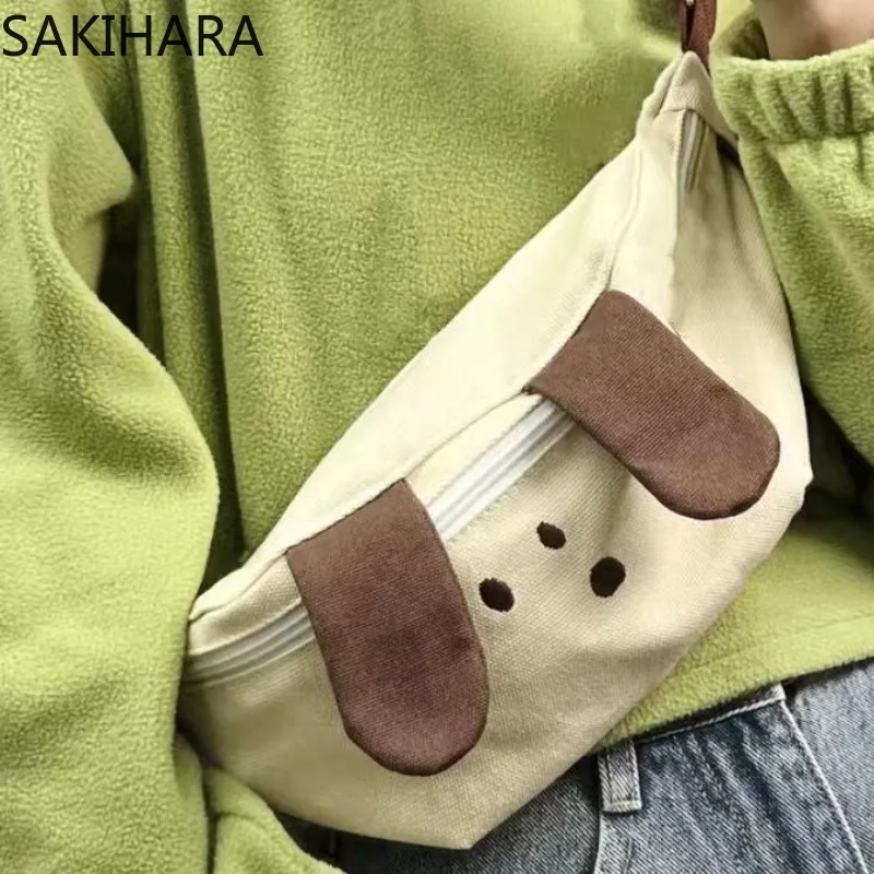 

Нагрудная сумка для женщин, винтажные повседневные сумочки через плечо в японском стиле преппи для студентов, универсальные корейские женские сумки с принтом