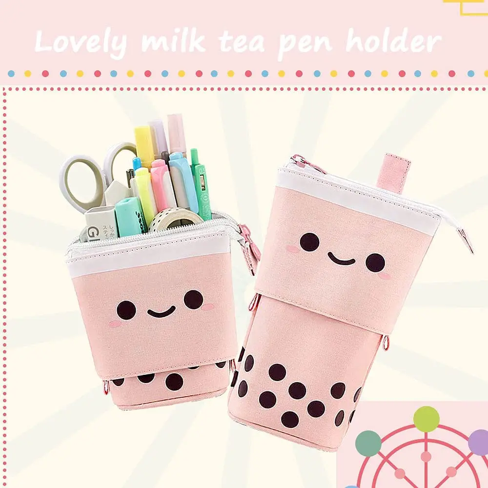 Cute Standing Pencil Case for Kids, Pop Up Pencil Box Makeup Pouch, Stand UP Christmas Gift Kids Pen Holder Organizer Cosmetics