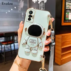 6D Plating Astronaut Lanyard Phone Case with Soft TPU Back Cover for OnePlus Nord 4 5G (Green)
