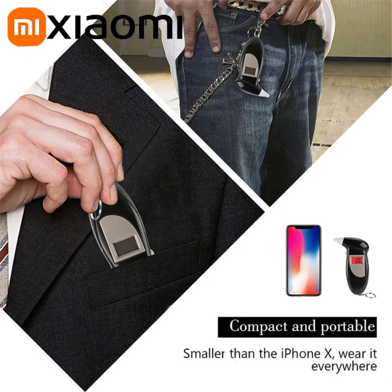 Xiaomi Portable Digital Display Alcohol Detector Breathalyzer Police Alcotester Backlight LCD Display