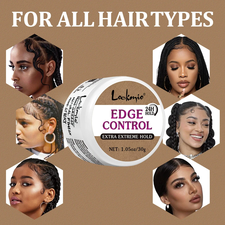 LOCKMIO 30g Baby Bangs Styling Gel Hair Pomade Edge Control Wax for Wigs Women 24 Hour Long Lasting Edges Control Hair Wax Cream 3