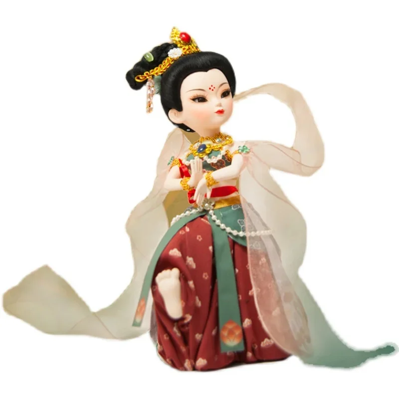 

22cm Kawaii Meets Dunhuang Flying Sky Silk Doll Cultural And Creative Center Crafts Tang Ren Fang Boutique Resin Figure Decorati
