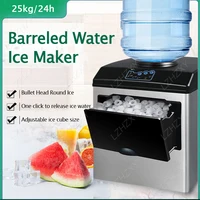 25KG Ice Maker Electric Commercial Ice Cube Maker Small Household Multifunctional Bottled Water Automatic English Panel 1