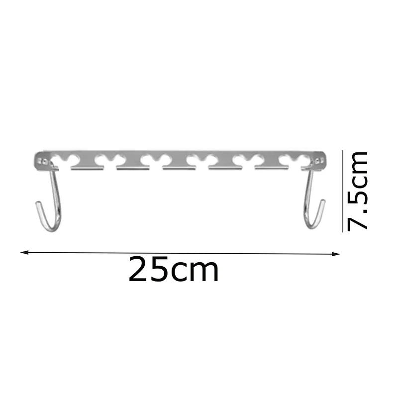 6 Hole Stainless Steel Hanger Multifunctional Space Saving Metal Hangers Magical Hook Clothing Wardrobe Organize Holder