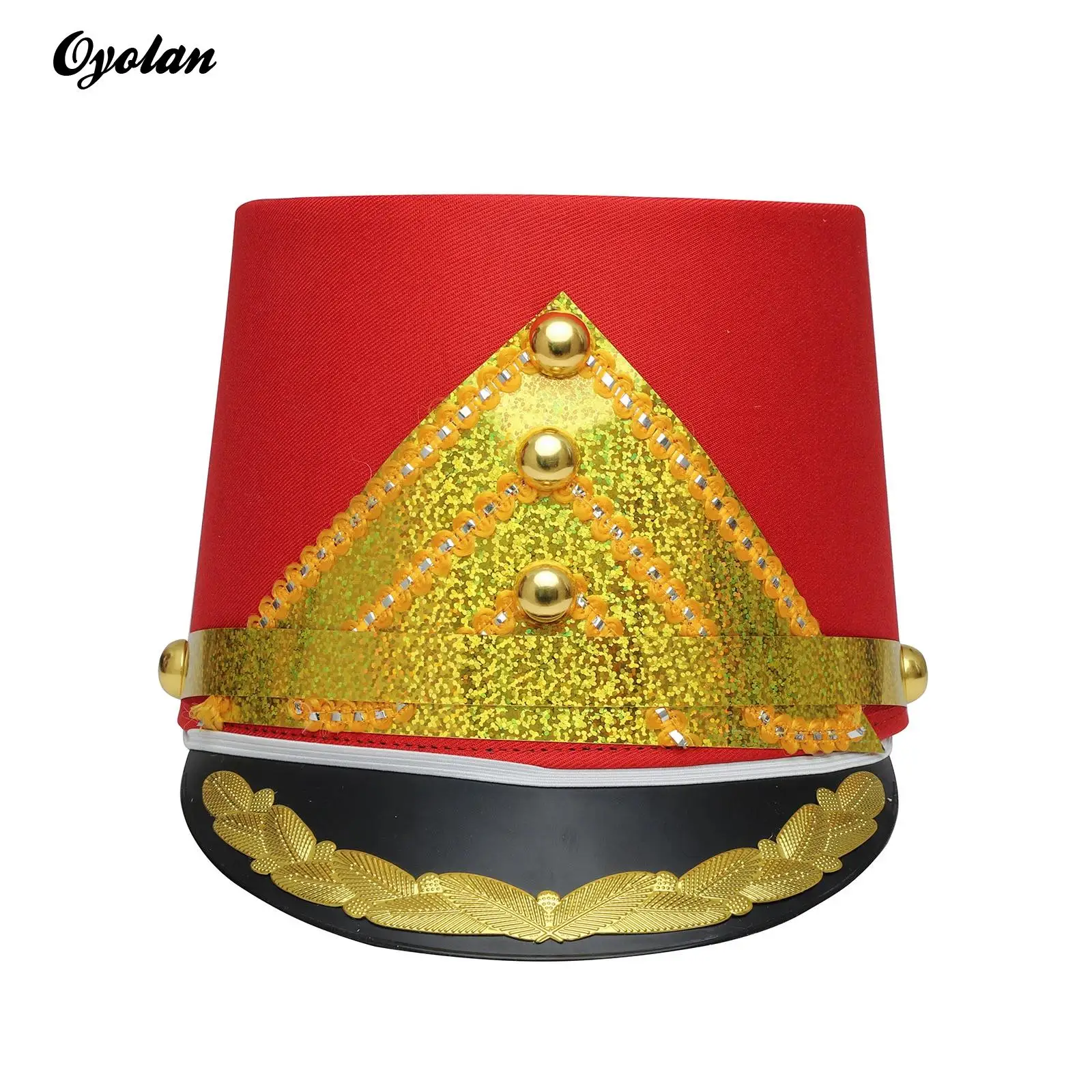 

Детский костюм для косплея для мальчиков, головной убор командующего оркестра с перьями, металлическая бейдж с золотой оплеткой, головной убор для барабана