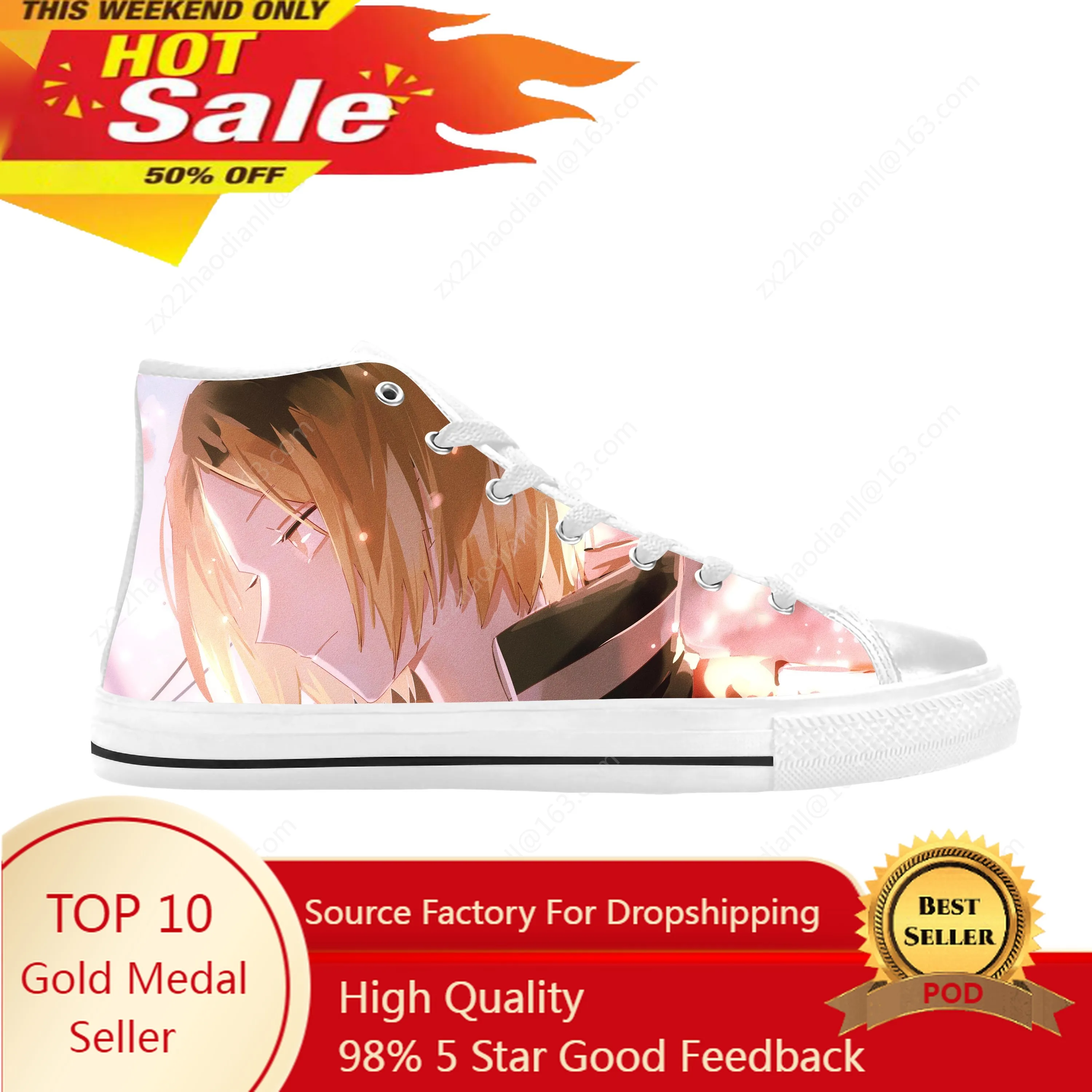 

Japanese Anime Manga Cartoon Haikyuu Kozume Kenma Casual Cloth Shoes High Top Comfortable Breathable 3D Print Men Women Sneakers