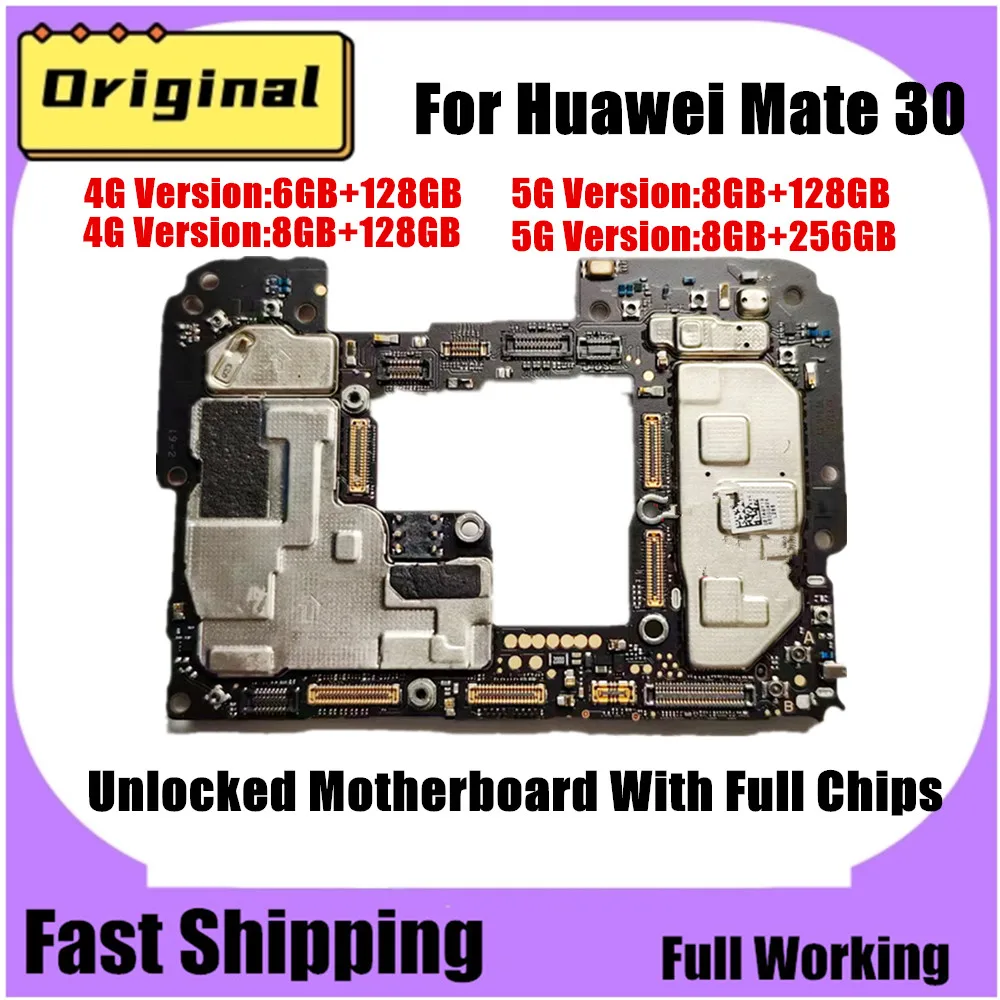 

128GB 256GB Logic Board For Huawei Mate 30 With Full Chips Motherboard Unlocked Mainbaord