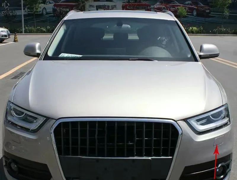 DEMULAX Scheinwerfer Sprühabdeckung Für Audi Q3 - Schwarze Waschdüsen Abdeckung