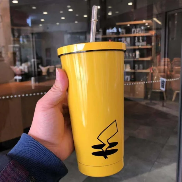 Kawaii Pokemon Anime Thermos Cup Pikachu Psyduck Jigglypuff Cartoon Children  Insulation Water Bottle Tea Milk Travel Straw Cup - Animation  Derivatives/peripheral Products - AliExpress