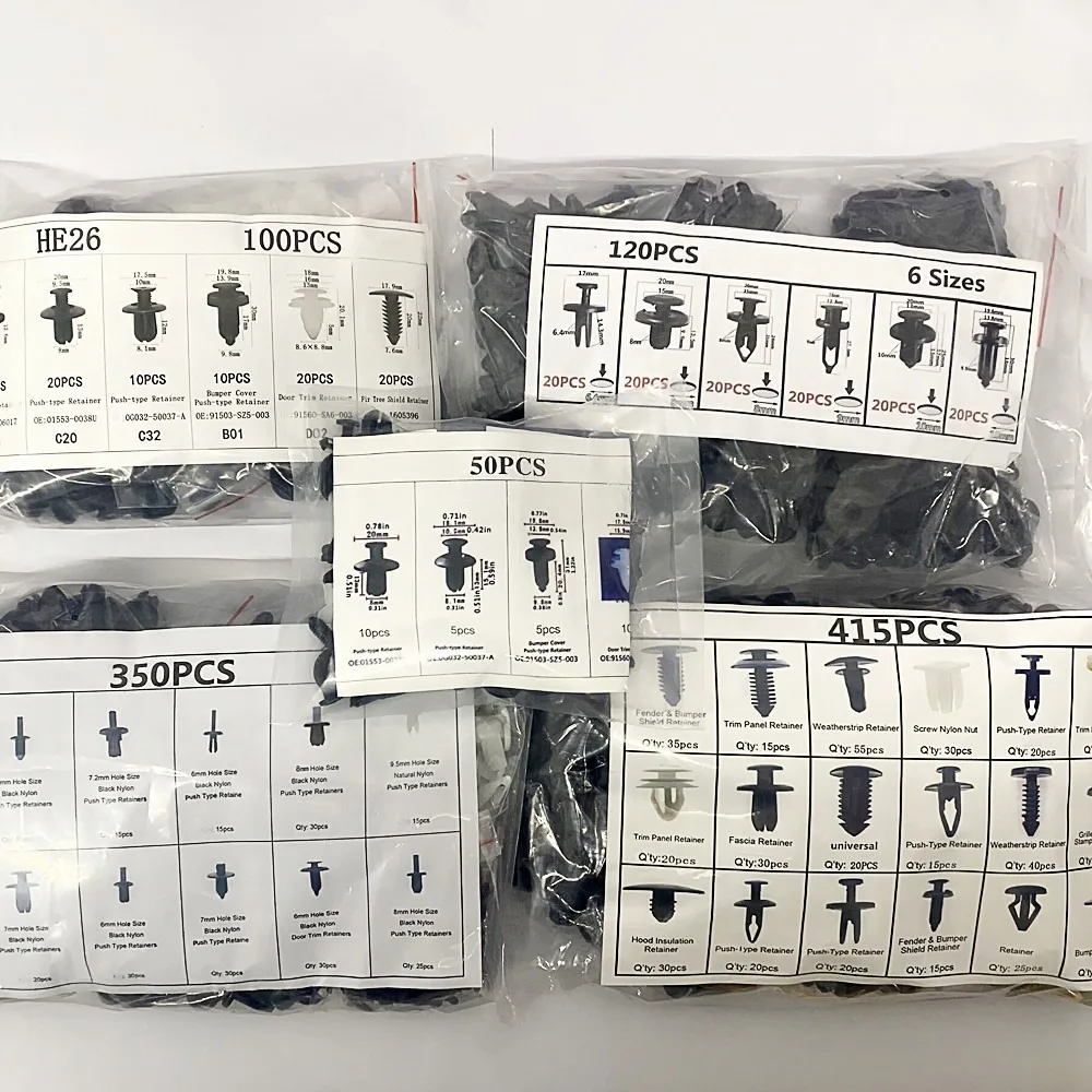 50-415pcs Auto Clip di Fissaggio Parafango Auto Push Fermo Spille Rivetto Paraurti per Porta Pannello di Rivestimento Fermo Kit di Fissaggio Accessori Auto - immagine 2