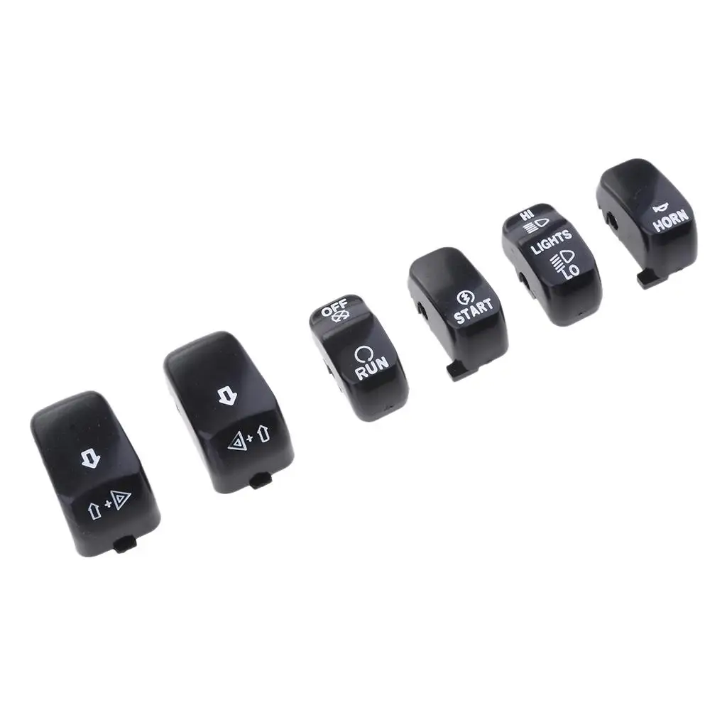 6 Pieces Hand Control Switch Button Covers Caps Set for 98-01 FLHRC