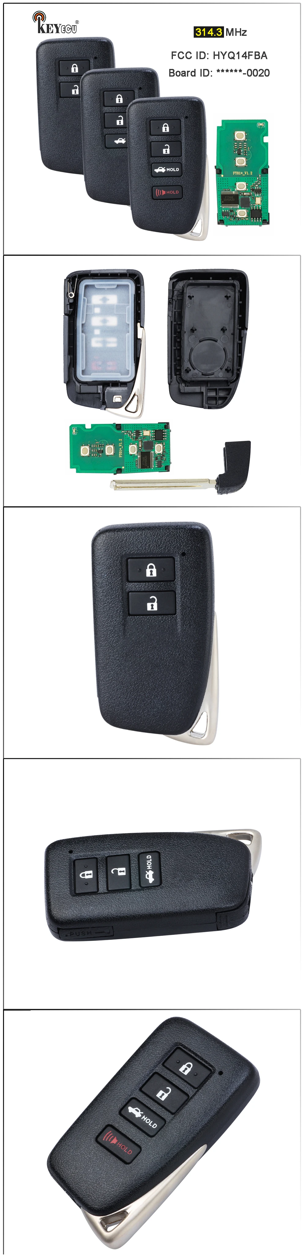 Keyforkess 312/ 314MHz ID FCC: HYQ14FBA 281451-0020G Board Smart Remote Car Key Fob per Lexus GS350 GS450H ES350 ES300H 2013-2016 - S4ea20f4e869545ca86cdf56cdbd8a27f2