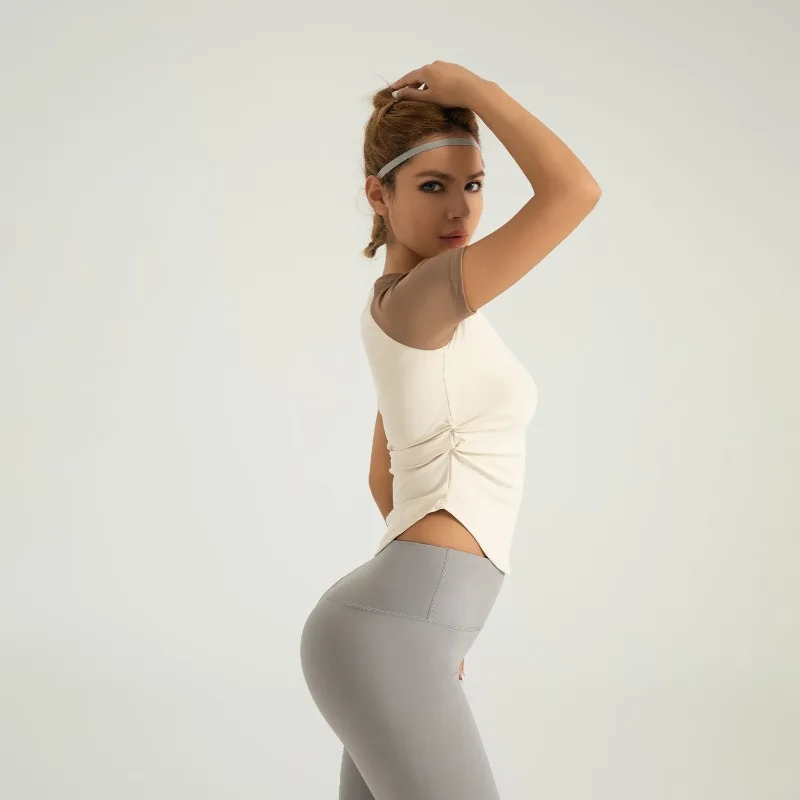 New Women's Compression Fit Quick-Dry Yoga Running Tee Athletic Short Sleeve T-Shirt Sportswear Workout Top Breathable Gym Tops