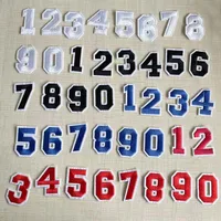 Black, White, Red, Blue 0-9 Number Letter Applique Patch | Thermocollant Iron-On Digit Fabric Embroidery for Jersey Badges - Image 4