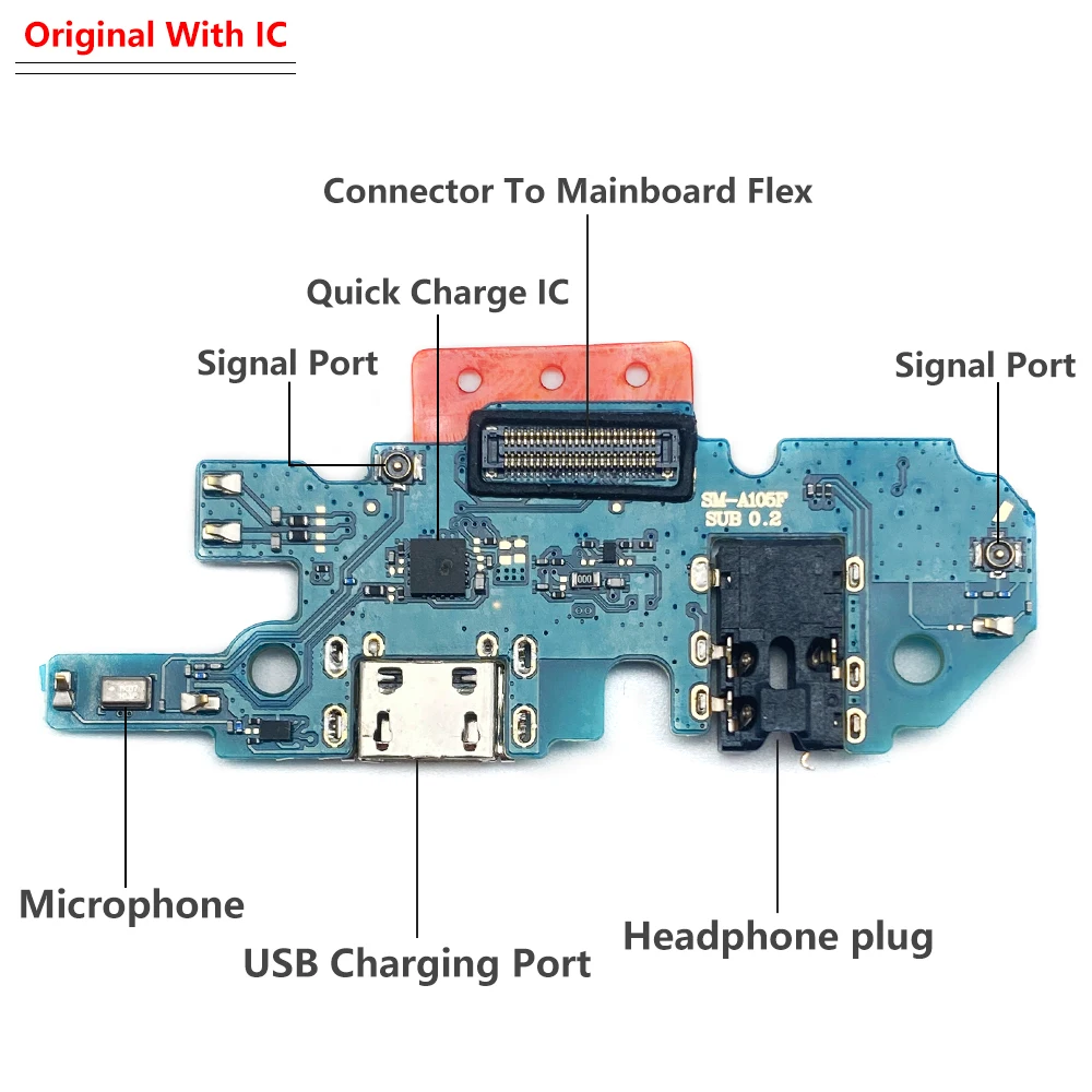 10Pcs Tested USB Charger Dock Connector Board Charging Port Flex For Samsung A10S M15 A105F A20S M12 A70 A70S A20 A30 A50 A50S