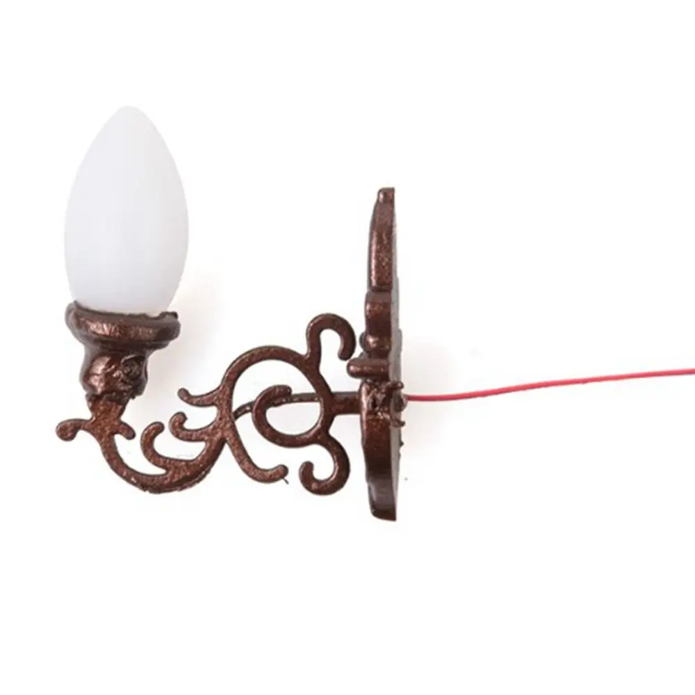 Neue 1,7*2 cm Puppenhaus Wand Lampe ABS Metall Material Puppe Haus Garten Decor Garten Hof Led Licht 12 V Weiß/warmes Licht Modell – Detail 2