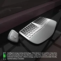Jomaa Ergonomic Split keyboard and Mouse Creamy Wireless Keyboard Silent Mice Set with Wrist Rest for Laptop, PC, Windows - Image 5