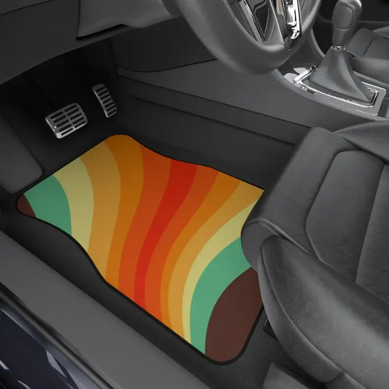 

Коврики для автомобиля в стиле ретро (2x спереди), коврики для автомобиля в стиле хиппи, коврики для автомобиля в стиле 70-х