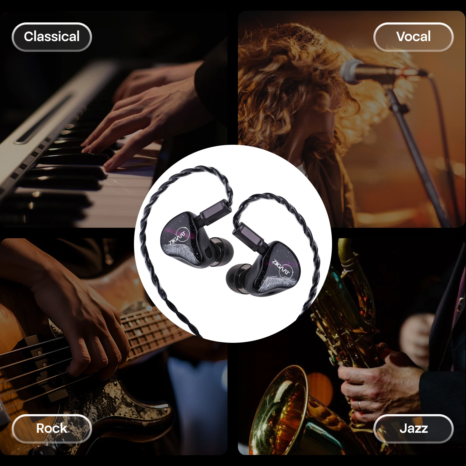 Linsoul ZiiGaat Crescent Premium 2DD+2BA Hybrid Handcrafted