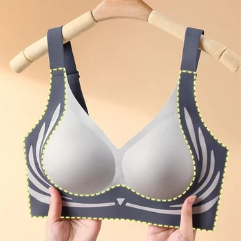 Large Size Underwear for Women Breathable Large Breasts, Small Without Steel Rings, Adjustable Anti-sagging Bra for Women 1