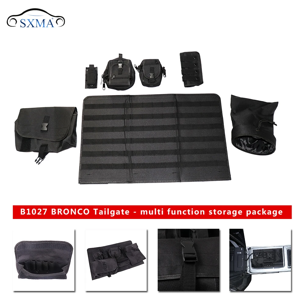 

SXMA Foldable Tailgate Table Cargo Shelf Rear Storage Tailgate Multi Function Storage Package Rack Bracket for Ford Bronco 2020+